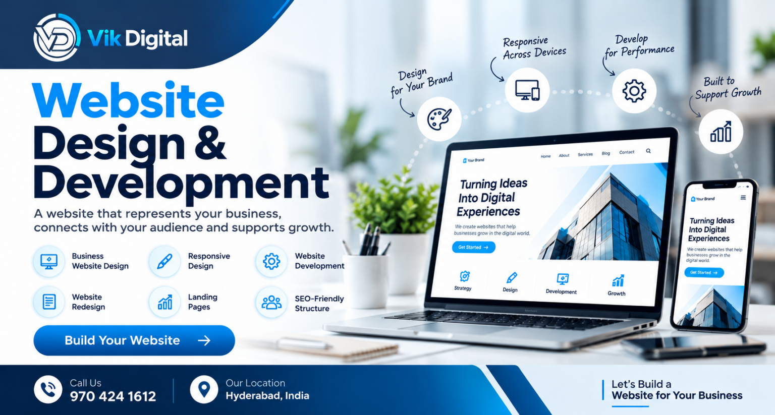 Simple Layout Ad Website Design & Development in Hyderabad | VIK Digital